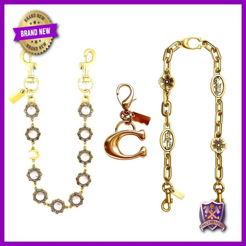 Vintage Gold Bag Charm Chain Set Multi-Use Fashion Accessory Purse Extender